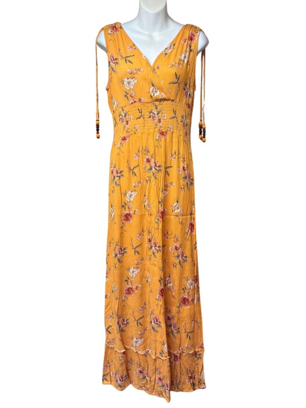 Sleeveless Floral Maxi Dress in Sunny Yellow